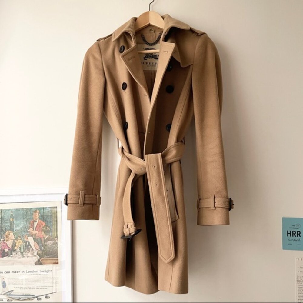 BURBERRY wool-cashmere trench coat